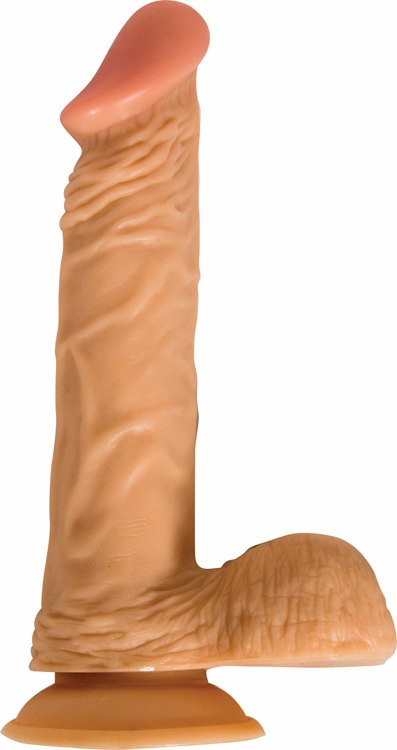 ALL AMERICAN WHOPPER W/BALLS VIBRATING 8IN FLESH - Click Image to Close