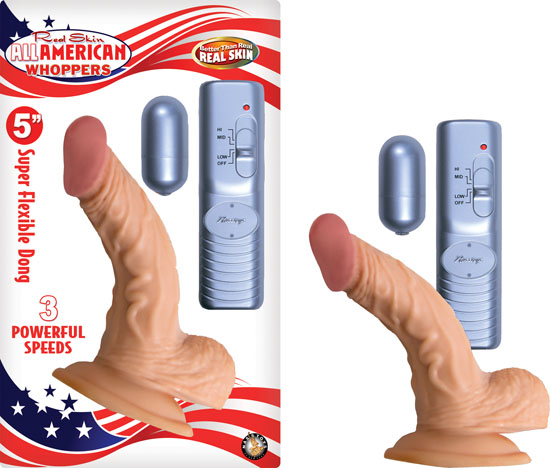 ALL AMERICAN WHOPPER 5IN VIBRATING FLESH - Click Image to Close