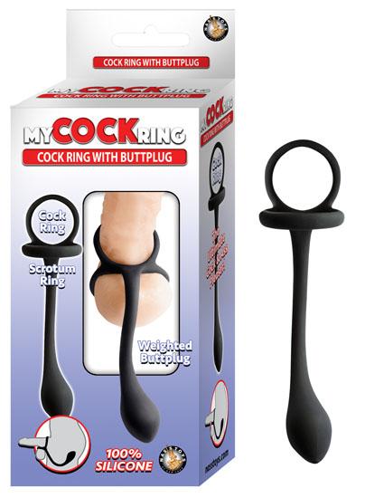MY COCKRING COCKRING W/ BUTT PLUG BLACK - Click Image to Close