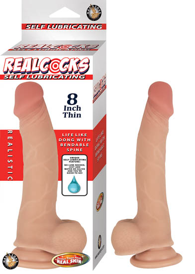 REALCOCKS SELF LUBRICATING 8IN THIN FLESH - Click Image to Close