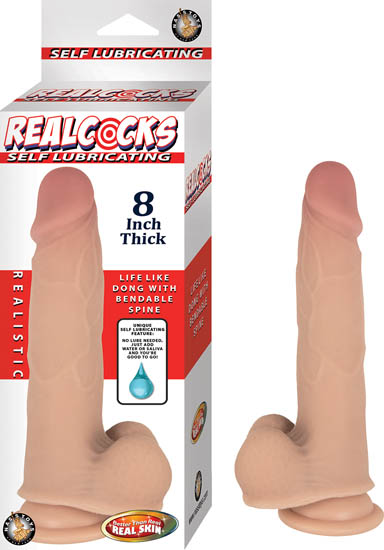REALCOCKS SELF LUBRICATING 8IN THICK FLESH - Click Image to Close