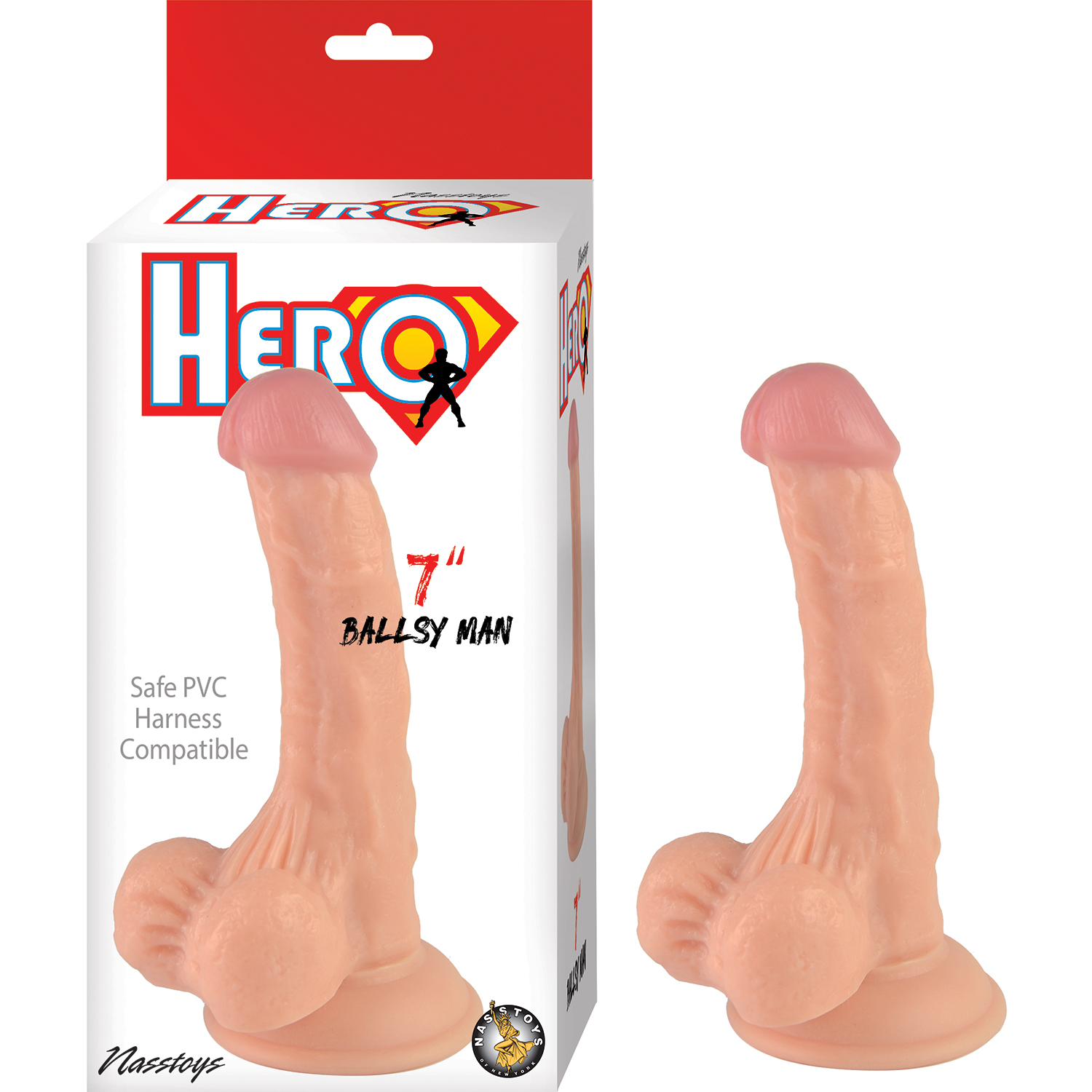 HERO 7IN BALLSY MAN DILDO - Click Image to Close