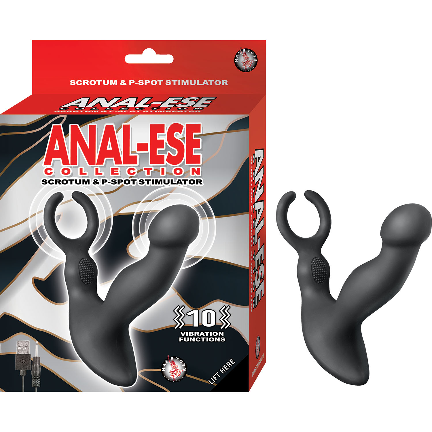 ANAL-ESE COLLECTION SCROTUM & P-SPOT STIMULATOR BLACK - Click Image to Close