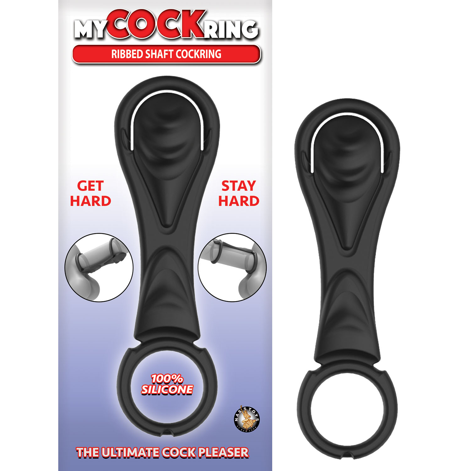 MY COCKRING RIBBED SHAFT COCK RING BLACK - Click Image to Close