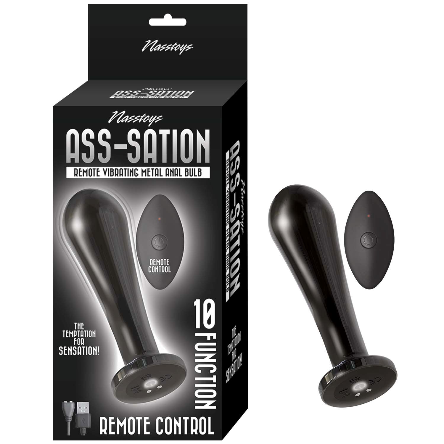 ASS-SATION REMOTE VIBRATING METAL ANAL BULB BLACK - Click Image to Close
