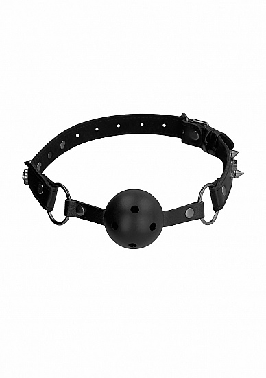 OUCH! SKULLS & BONES BREATHEABLE BALL GAG BLACK - Click Image to Close