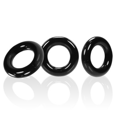WILLY RINGS 3 PK COCKRINGS BLACK (NET) - Click Image to Close