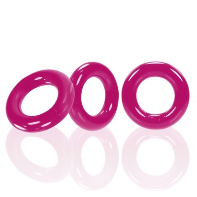 WILLY RINGS 3 PK COCKRINGS HOT PINK (NET)