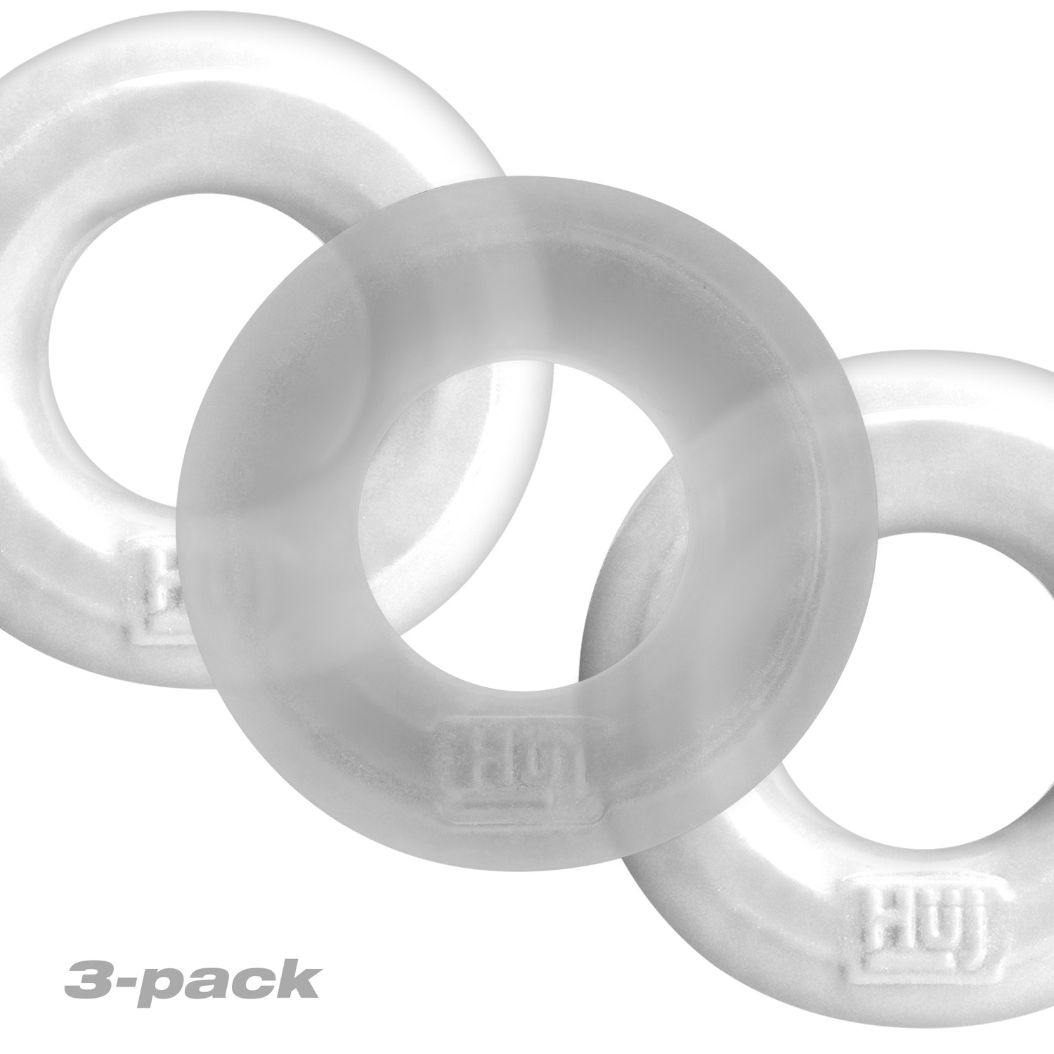 HUNKYJUNK HUJ C-RING 3PK WHITE ICE & CLEAR (NET) - Click Image to Close