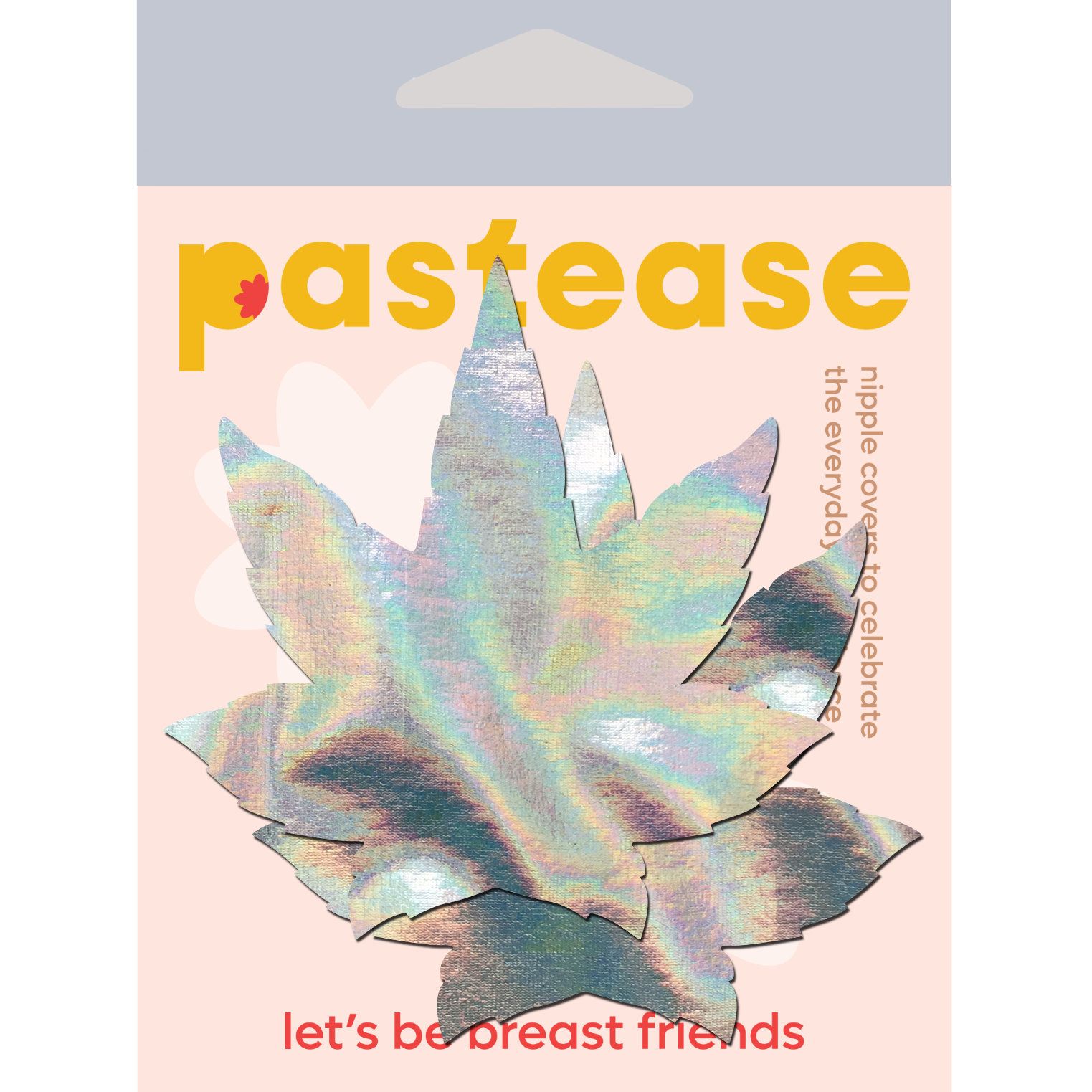 PASTEASE INDICA POT LEAF SILVER HOLOGRAPHIC PASTIES - Click Image to Close