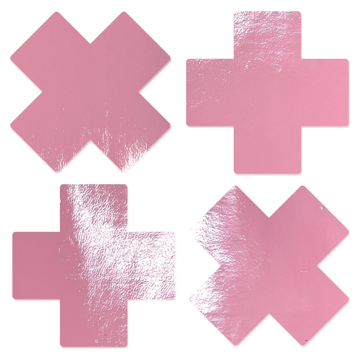 PASTEASE PETITE PLUS X FAUX LATEX BABY PINK CROSSES - Click Image to Close