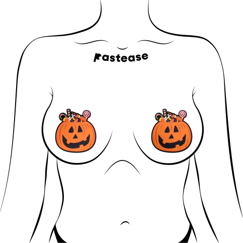 PASTEASE TRICK OR TREAT PUMPKIN W/ CANDY - Click Image to Close