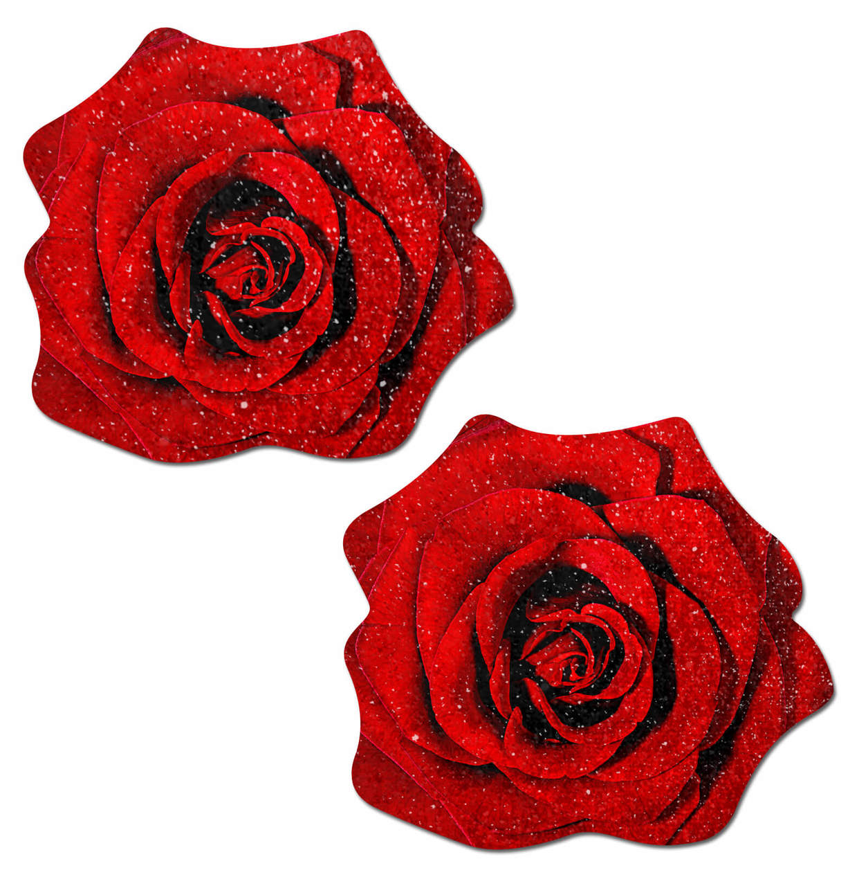 PASTEASE ROSE RED GLITTER VELVET NIPPLE PASTIES - Click Image to Close