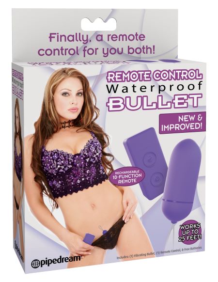 WATERPROOF REMOTE CONTROL BULLET PURPLE - Click Image to Close