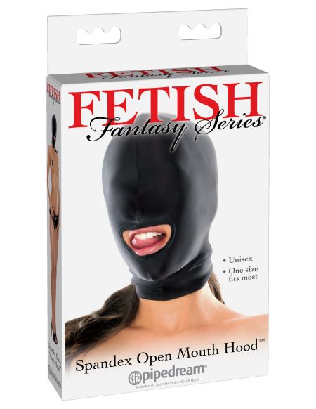 FETISH FANTASY SPANDEX OPEN MOUTH HOOD - Click Image to Close