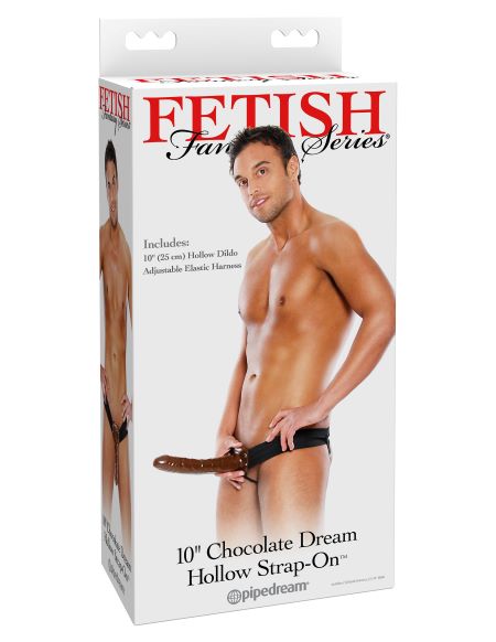 FETISH FANTASY 10IN CHOCOLATE DREAM HOLLOW STRAP ON - Click Image to Close