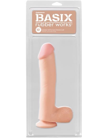 BASIX RUBBER WORKS 10IN DONG W/SUCTION CUP FLESH - Click Image to Close