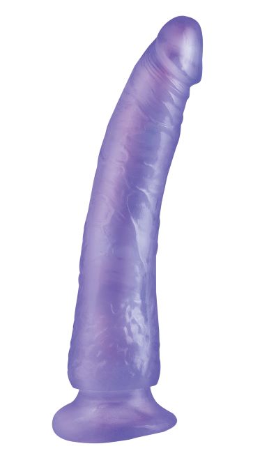 BASIX RUBBER WORKS SLIM 7IN DONG PURPLE W/ SUCTION CUP