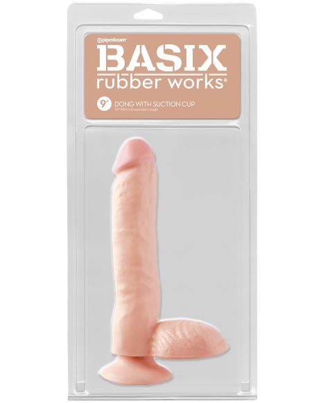 BASIX RUBBER WORKS 9IN DONG W/SUCTION CUP FLESH