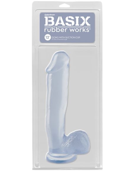 BASIX RUBBER WORKS 12IN DONG W/SUCTION CLEAR