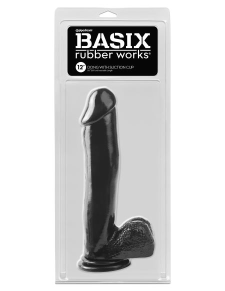 BASIX RUBBER WORKS 12IN DONG W/SUCTION BLACK
