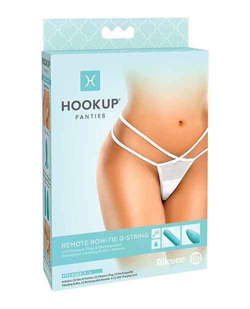 (D) HOOKUP PANTIES BOW TIE G-STRING S-L - Click Image to Close