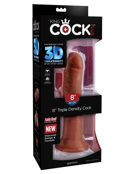 KING COCK PLUS 8 IN TRIPLE DENSITY COCK BROWN - Click Image to Close