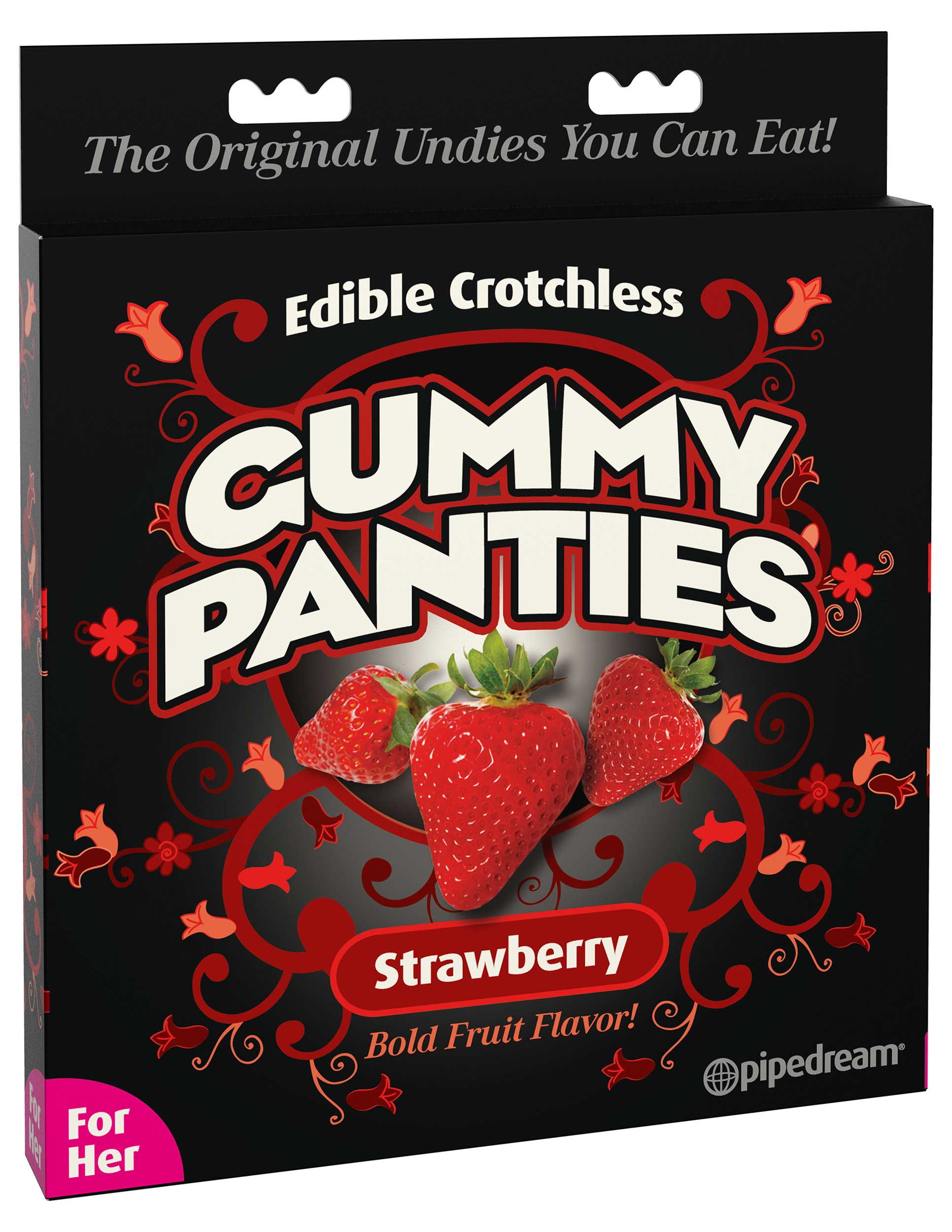 EDIBLE CROTCHLESS GUMMY PANTIES-STRAWBERRY - Click Image to Close