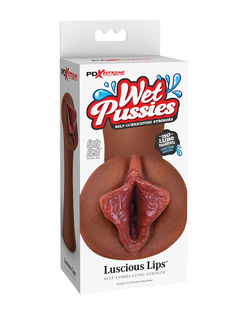 PDX EXTREME WET PUSSIES LUSCIOUS LIPS BROWN - Click Image to Close