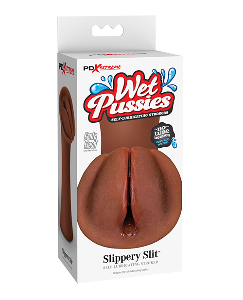 PDX EXTREME WET PUSSIES SLIPPERY SLIT BROWN - Click Image to Close