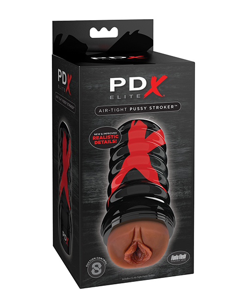 PDX ELITE AIR TIGHT PUSSY STROKER BROWN/BLACK - Click Image to Close