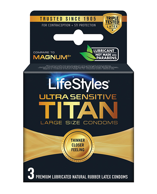 LIFESTYLES ULTRA SENSITIVE TITAN 3PK - Click Image to Close
