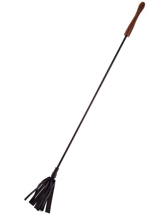 WOODEN HANDLE RIDING CROP BLACK - Click Image to Close