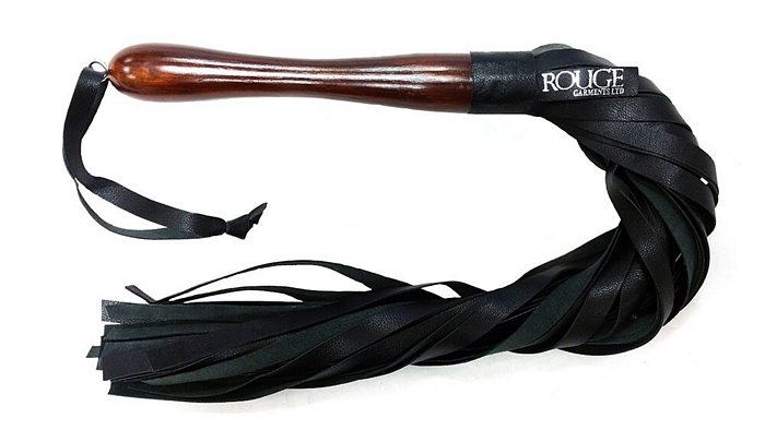 WOODEN HANDLE FLOGGER BLACK - Click Image to Close