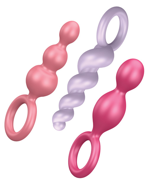 SATISFYER BOOTY CALL PLUGS SET OF 3 COLORED (NET) - Click Image to Close