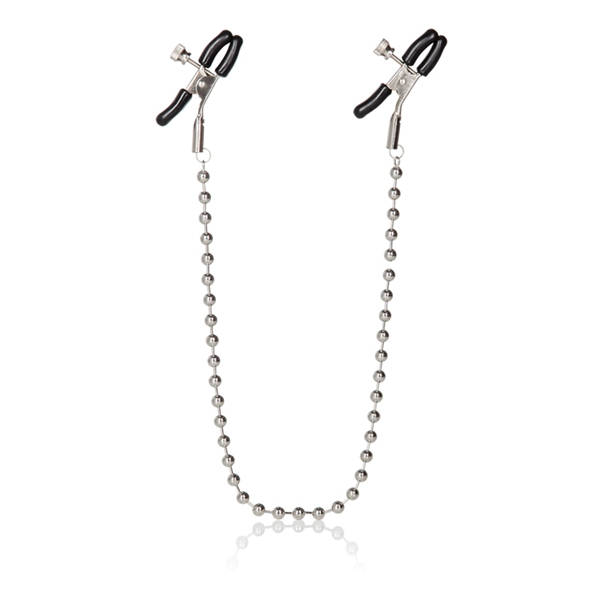 NIPPLE PLAY NIPPLE CLAMPS SILVER BEADED - Click Image to Close