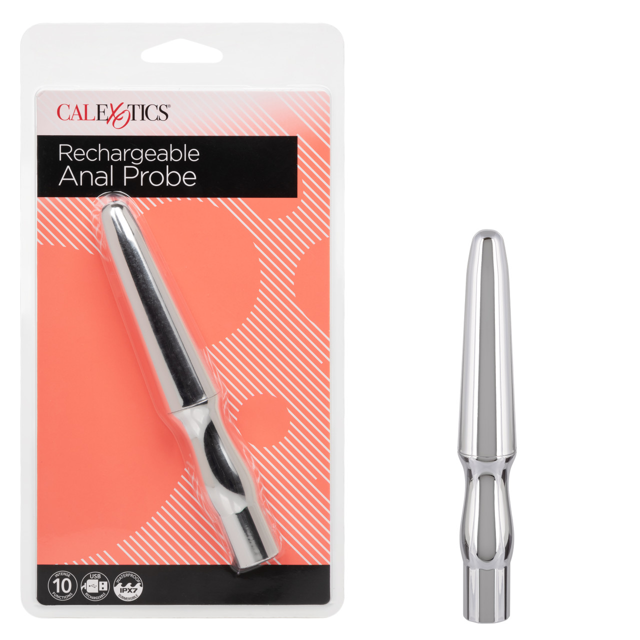 RECHARGEABLE ANAL PROBE SILVER - Click Image to Close