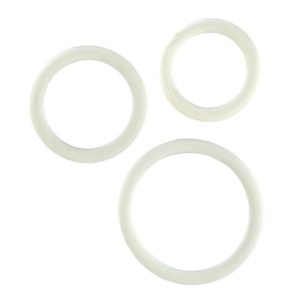 RUBBER RING WHITE 3PC SET - Click Image to Close