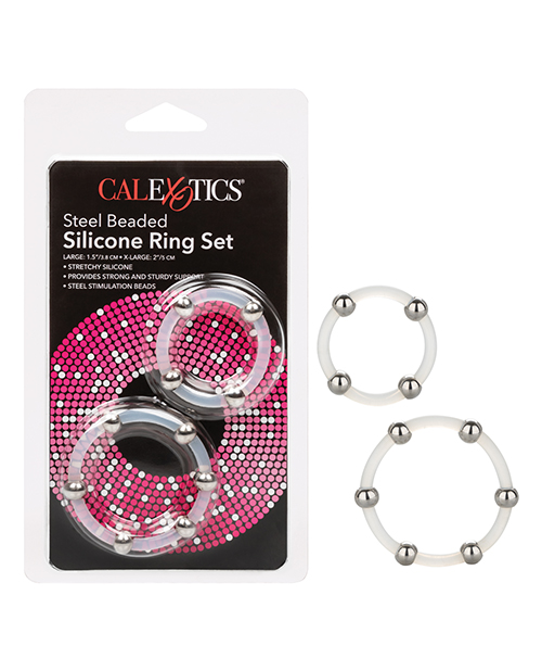 STEEL BEADED SILICONE RING SET - Click Image to Close