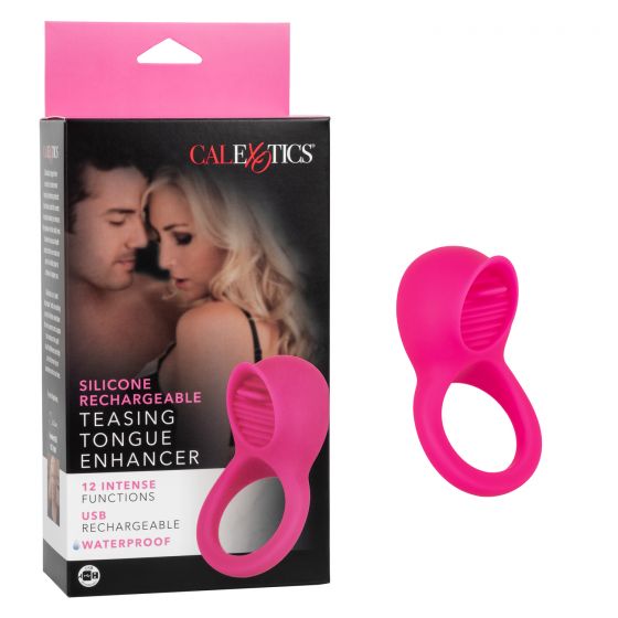SILICONE RECHARGEABLE TEASING TONGUE ENHANCER - Click Image to Close