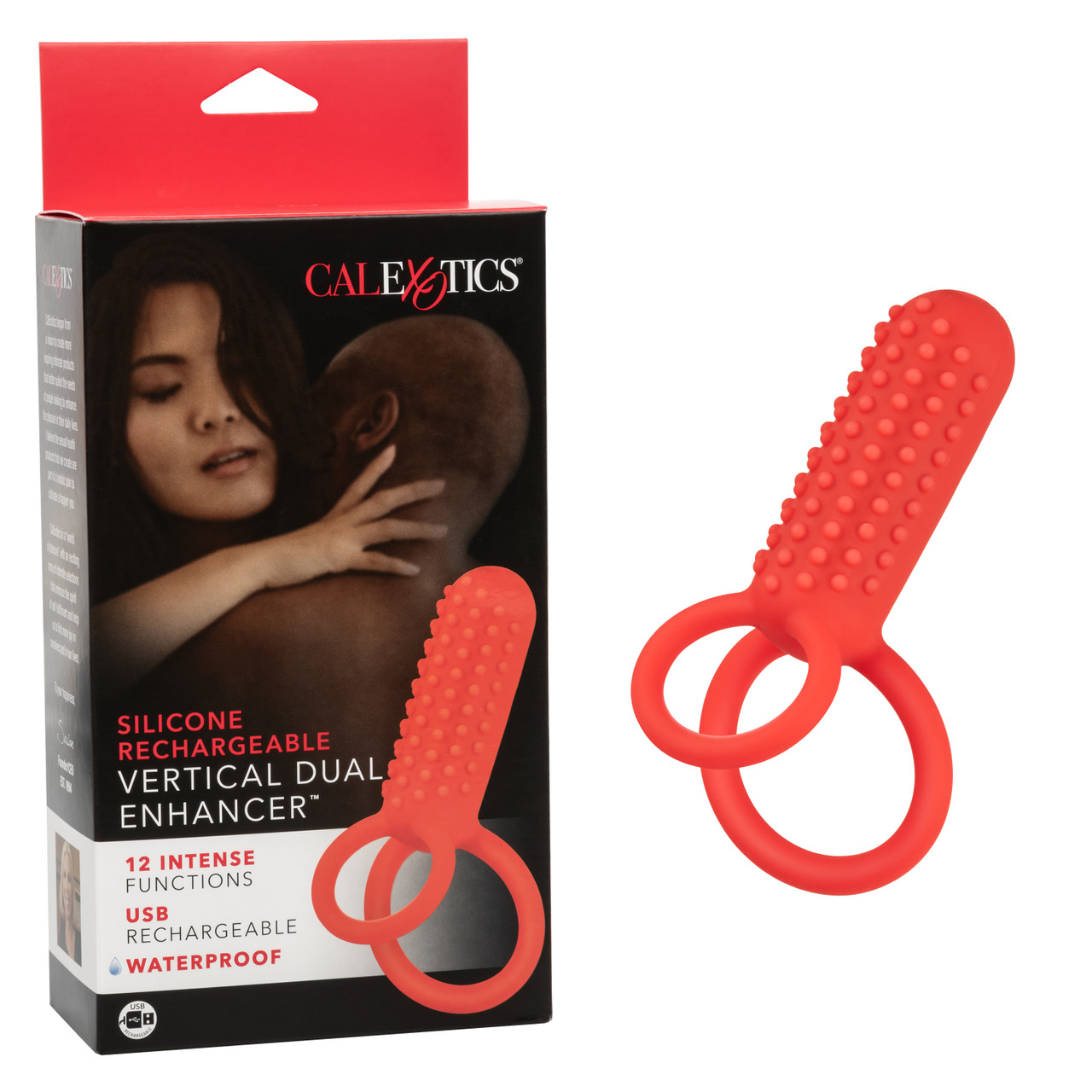 SILICONE RECHARGEABLE VERTICAL DUAL ENHANCER - Click Image to Close