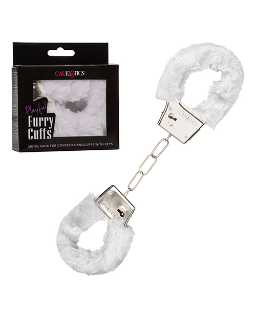 PLAYFUL FURRY CUFFS WHITE - Click Image to Close