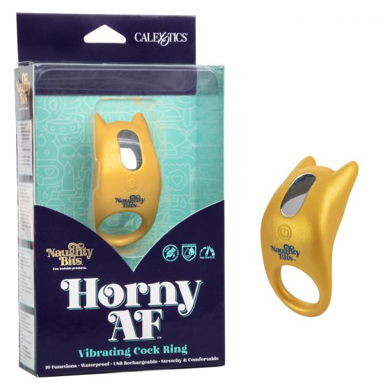 NAUGHTY BITS HORNY AF VIBRATING COCK RING - Click Image to Close