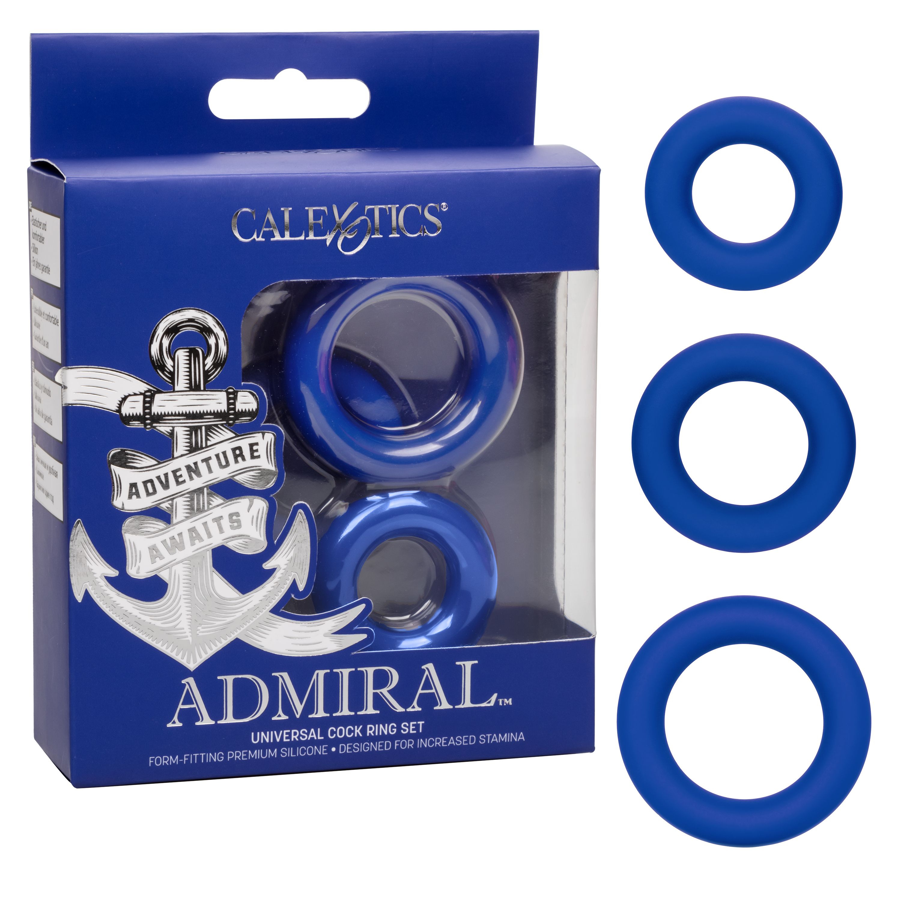ADMIRAL UNIVERSAL COCK RING SET - Click Image to Close