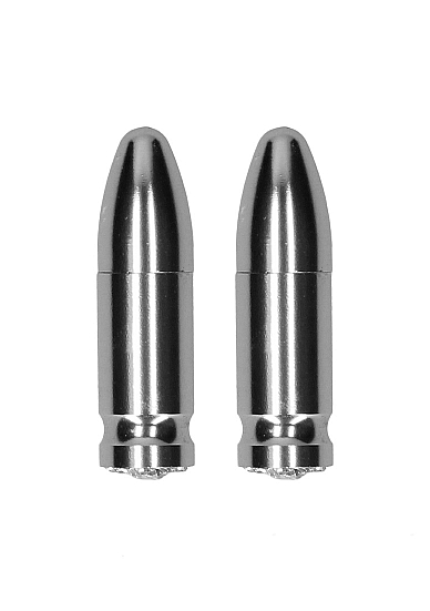 (WD) OUCH MAGNETIC NIPPLE CLAM DIAMOND BULLET SILVER