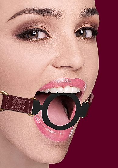 OUCH HALO SILICONE RING GAG BURGUNDY - Click Image to Close