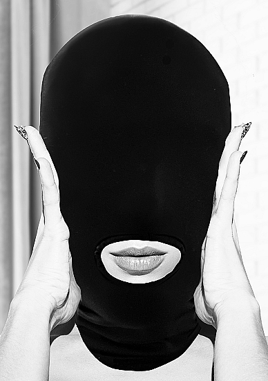 B&W SUBMISSION MASK W/ OPEN MOUTH - Click Image to Close