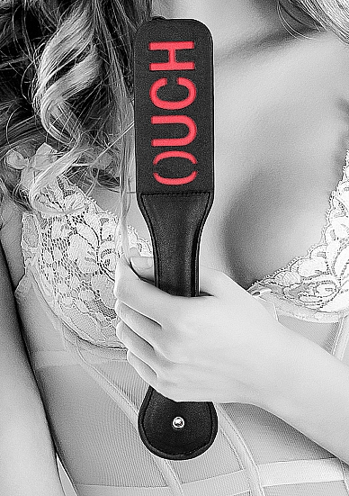 B&W BONDED LEATHER PADDLE OUCH" " - Click Image to Close