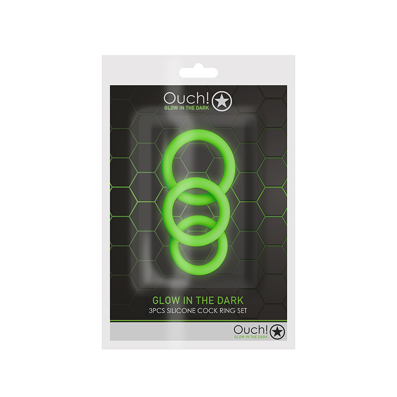 GLOW 3PCS COCK RING SET GLOW IN THE DARK - Click Image to Close