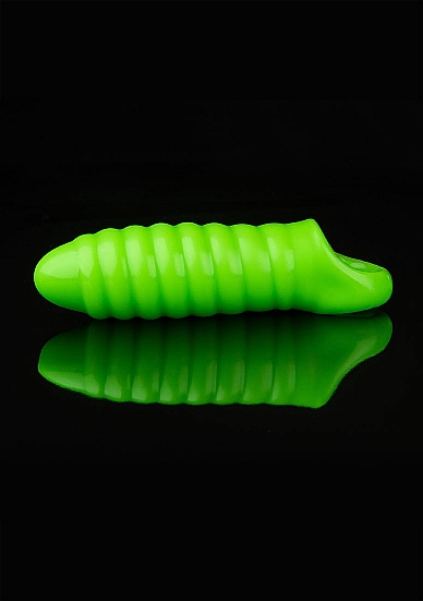 GLOW SWIRL THICK STRETCHY PENIS SLEEVE GLOW IN THE DARK - Click Image to Close